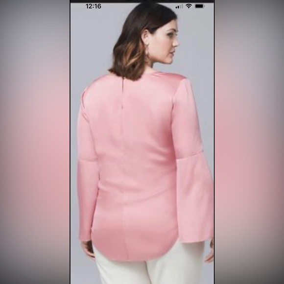 🌻 WHBM Plus Charmeuse Surplice Blouse - Picture 3 of 15